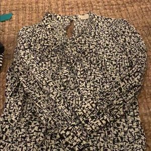 Black and white Kate spade bow neck top